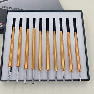 Outil de réparation de montres set de 10 pièces avec aiguilles détachables dorées et rouges pour horlogers - Product Image 3