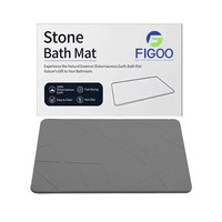 FIGOO - Direct Usine [Grand Tapis de Bain en Diatomite] Taille XXL Tapis de Douche en Pierre Super Absorbant