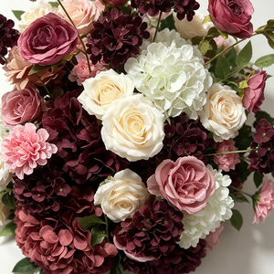 Round Lush Artificial Floral Centerpiece Bridal Shower Tabletop Ornament - Product Image 3
