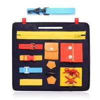 Tableau d'activités Montessori pour développer la motricité fine et apprendre à s'habiller, en feutre, pour tout-petits