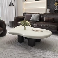 Nouvelle Table Basse en Bois Nuage Crème Nordique 2026 – Meuble Moderne et Simple pour Appartement Compact, Table d'Appoint Créative Irrégulière