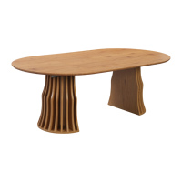 Table à manger ovale extensible de luxe moderne en MDF de qualité export, avec support robuste, fournisseur en gros