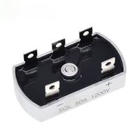 Module redresseur à pont de diodes triphasé 50A 1200V en boîtier métallique aluminium, prix usine, pour onduleur/convertisseur, montage encastré, marque standard
