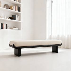 Solid Wood Fabric Long <b>Bench</b> Living Room Entryway <b>Shoe</b> Changing <b>Bench</b> Bed End <b>Bench</b> Handmade Framework Structure - Product Image 2