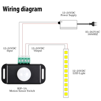 Sensitivitas Tinggi 12-24V Sensor PIR Lorong Tangga Pengontrol Gerak Sakelar Lampu yang Dapat Disesuaikan Kontrol Nyala Mati Pencahayaan Koridor
