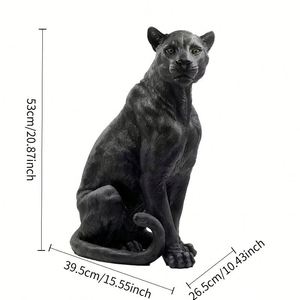 Elegante Estatua de Pantera Negra de Resina - Diseño Artístico de Ángel del Amor, Escultura para Regalo de Hogar y Negocios, Decoración de Paisajes Exteriores - Product Image 4