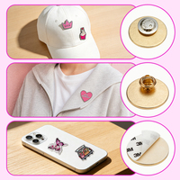 Broches en émail de la série Girly, badges métalliques à motif de dessin animé mignon, broches magnétiques à fermoir papillon pour la décoration de chapeaux et de vêtements