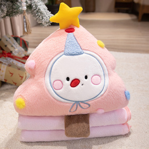 Almohada Manta 2 en 1 con Diseño de Muñeco de Nieve y Estrella, Adorable Almohada de Peluche con Árbol de Navidad, Regalo Navideño, Decoración Navideña - Product Image 5