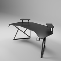 Bureau de jeu ergonomique en métal fini carbone avec éclairage RGB, table réglable en hauteur électriquement pour le bureau à domicile et la salle de jeux