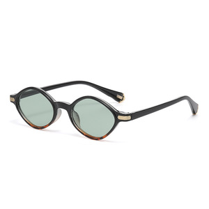 Oval Premium Brand <b>Retro</b> Trend PC <b>Sunglasses</b> with UV400 Lens Full Rim Small Frame Leopard Print Beach Ready - Product Image 6