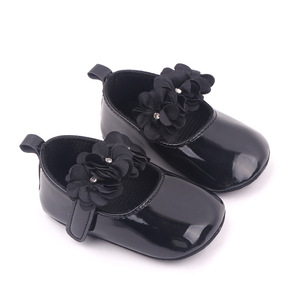 Chaussures de bébé fille princesse à semelle souple avec fermeture auto-agrippante, chaussures de marche mignonnes à fleurs pour bébés qui apprennent à marcher - Product Image 4