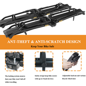 Portabicicletas Trasero de Acero OEM para Bicicletas Eléctricas, Soporte para Bicicletas de Montaña, Capacidad para 2 Bicicletas de hasta 45 kg Cada Una - Product Image 3