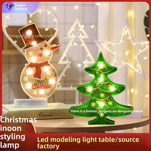 Lampada Notturna LED 5D Fai-da-Te con Diamanti in Resina, Paesaggio Natalizio con Pupazzo di Neve e Albero, Luce Decorativa di Lusso per Casa - Product Image 6