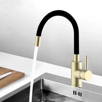 Robinet de cuisine universel moderne en acier inoxydable HN-KF184, monocommande, à poser sur le plan de travail