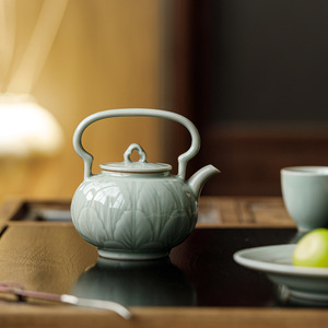Guanlan Ceramic Teapot Banana Moonlight Porcelain Round With Lid Kung Fu <b>Tea</b> <b>Set</b> Afternoon <b>Tea</b> - Product Image 1