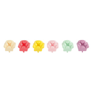 Mini canapé cœur en résine, modèle de chaise artistique pour décoration intérieure DIY, thème bonbons arc-en-ciel - Product Image 5