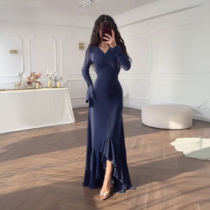 Ensemble Abaya Modeste en Polyester ODM avec Col Rond et Longueur Cheville pour Occasions Formelles et Soirées en Toutes Saisons - Product Image 1