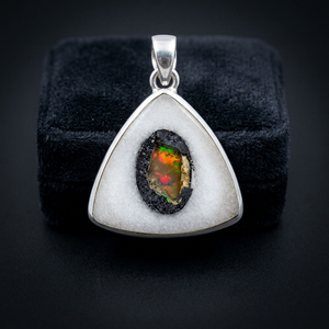 Nouveauté 2025 - Pendentif en opale de feu, pierre précieuse naturelle, argent sterling 925 massif, bijoux faits à la main, certifié par une tierce partie, unisexe - Product Image 3