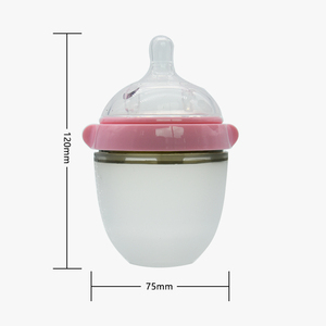 Biberons en Silicone <span class=keywords><strong>Anti</strong></span>-ride pour bébés, 150ml, sans BPA, produit de qualité alimentaire, vente en gros, livraison gratuite - Product Image 2