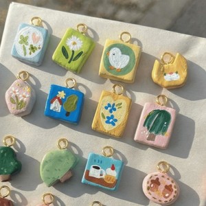 Colgante de cobre pintado con diseño de casa, árbol y flor, bonito dije de margarita, llavero con mosquetón, colgante para mascota, joyería de moda encantadora - Product Image 5