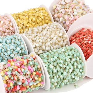 Chaîne de perles en acier inoxydable en forme de coquillage 4-5mm, coquille de fer à cheval irrégulière, apprêts de bijoux DIY, coloré, été 2025 - Product Image 2