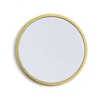 Miroir de poche compact personnalisé de luxe en métal avec logo estampé or, cadeau promotionnel de mode