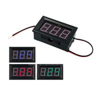 Voltmeter LED Digital 0.56 inci, dua kawat jarak DC4.5V-30.0V, perlindungan koneksi balik, ukuran suhu dan tegangan DC