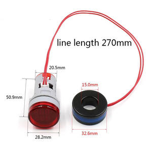 Mini dijital voltmetre ampermetre 22mm kare AC 20-500V 0-100A Amp <span class=keywords><strong>Volt</strong></span> voltmetre metre çift LED göstergesi Pilot lamba ışık - Product Image 4