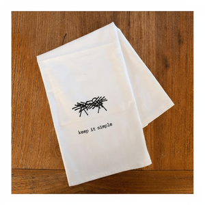 Certifié GOTS 100% torchons brodés en coton biologique Keep It Simple Quotes Printed Custom Golf Hanging for Home Use - Product Image 1