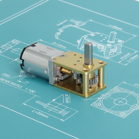 Motor DC Sudut Kanan Kecil N20 Micro Worm Gear dengan Magnet Permanen, Torsi Tinggi, Kecepatan Rendah, Gearbox Reduksi untuk Kipas Sepeda Listrik
