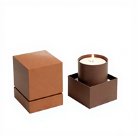 Boîte cadeau écologique biodégradable artisanale recyclable pour diffuseur de bougies, emballage rigide carré en papier kraft imprimé quadricolore