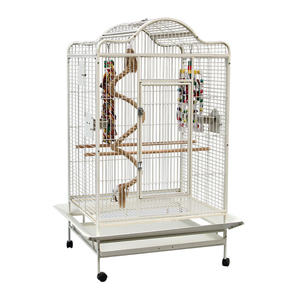 Kinghotpet grande Cage en acier inoxydable pour perroquet gris africain Lovebird Cockatiels Cage Cage à oiseaux avec accessoires