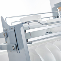 Cesta de vidro puxável para baixo, armário de cozinha moderno de alta qualidade, rack de armazenamento, elevador, elevador