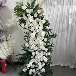 IFG Boda Decoraciones tropicales Floristería blanca y arco de hojas verdes Arreglo floral - Product Image 4