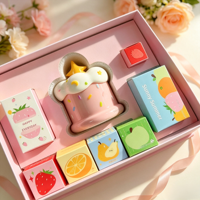 Ensemble de bougies aromatiques en céramique en forme de gâteau, cristaux, huiles essentielles, faites à la main, respectueuses de l'environnement, longue durée, Diwali, maison