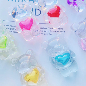 Customized Color Transparent Mobile Holder 3D Resin Bear With Heart Phone Grip Eject Phone <strong>Socket</strong> for Phone Accessories - Product Image 3