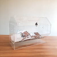 Boîtes à billets de tombola en acrylique transparent personnalisées en gros, OEM, verrouillables, tambours de tombola rotatifs en plastique