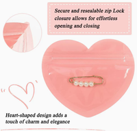 Sacs en plastique PVC en forme de cœur pour bijoux, bagues, boucles d'oreilles, emballage, sac de rangement, sacs à fermeture éclair pour petites entreprises, boutiques