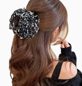 Pinza para el pelo con estampado floral <span class=keywords><strong>de</strong></span> leopardo, con cierre, para diadema grande con forma <span class=keywords><strong>de</strong></span> tiburón para la parte posterior <span class=keywords><strong>de</strong></span> la cabeza, para otoño/invierno, para mujer - Product Image 5