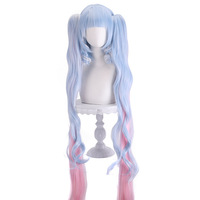 Perruque de cosplay VOCALOID 2023 Snow Miku à double queue de cheval de 90 cm de long pour les fêtes d'Halloween