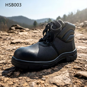 Chaussures de sécurité YYR, Port Operation, en cuir PU, avec embout et semelle en fer, coutures en bois, semelle en caoutchouc, chaussures de travail HSB270 - Product Image 3