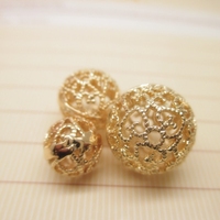 Bola de diafragma hueca Simple de cadena de chapado en oro italiano de 24K de alta calidad 10mm para la fabricación de joyas