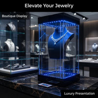 Support de présentation de collier lévitant, rotation à 360° avec télécommande, plateforme de présentation de bijoux éclairée par LED
