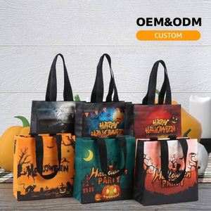 New Arrival Laminated Reusable Tote for Halloween Candy Gift Packaging Printed Colorful Non Woven Eco Bag - Product Image 6