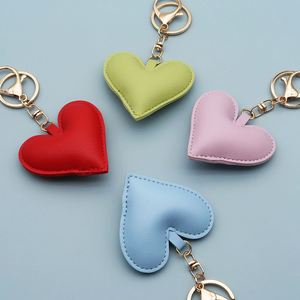 Creative PU Leather Heart Shape Multicolor <b>Bag</b> <b>Charm</b> Keychain Cute Fashion Gift for Women Wholesale - Product Image 2