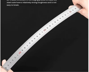 Regla de Acero Inoxidable Deli de Doble Escala en Pulgadas y Centímetros, 15/<span class=keywords><strong>20</strong></span>/30/50/100 cm - Product Image 5