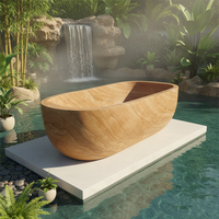 Baignoire autoportante en grès personnalisée ovale ronde design en marbre pour salle de bain baignoire à remous pour salle de bain
