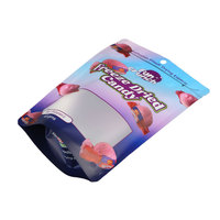 Op maat gedrukte aluminiumfolie diepvriesdroogde snoepdoypack staande pouch voedselverpakking mylar zakken met transparant venster