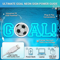Enseigne néon LED personnalisable et dimmable en forme de but de football, alimentée par USB, décoration murale en forme de ballon de football pour bar sportif et pub