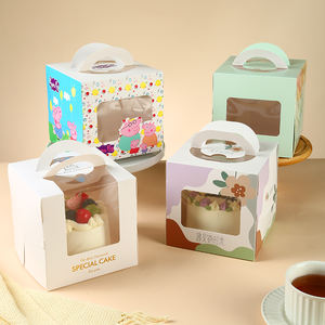 Ching <span class=keywords><strong>TA</strong></span> daur ulang makanan aman jendela transparan kotak kue dengan pegangan kustom cetak ukuran Bento gaya paket kue - Product Image 1